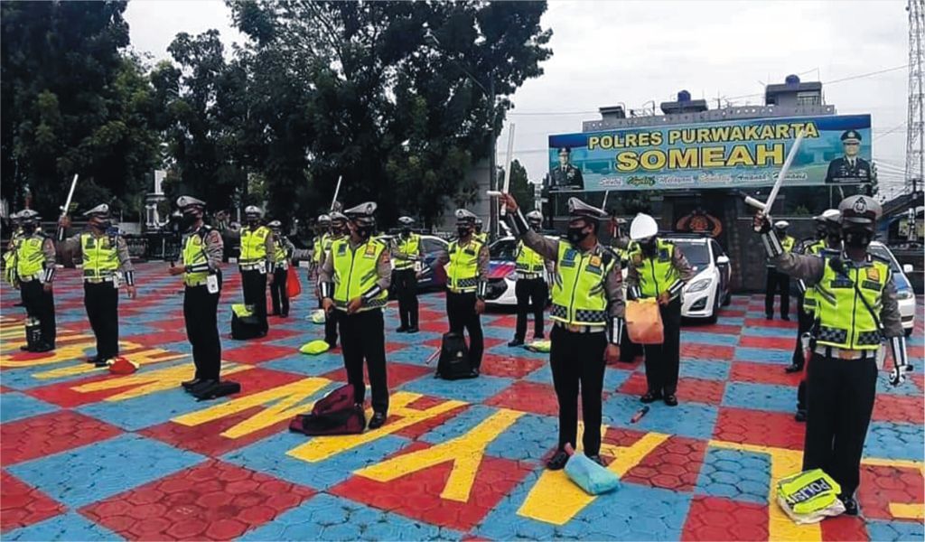 Antisipasi Kemacetan, SATLANTAS Polres Purwakata Turunkan 171 Personel