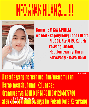Putri Remaja, Maya Aprilia setelah 5 Hari tak kunjung pulang, sang Ibu buat Laporan Ke Polisi