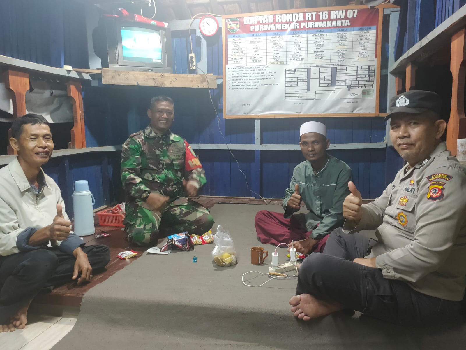 Upaya Mencegah Serta Meminimalisir Aksi Kriminalitas, Polsek Purwakarta Kota Rutin Sambangi Pos Ronda