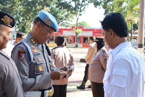 Sidak Gaktibplin, Subbid Provost Propam Polda Jabar Pengecekan Perlengkapan Personel Polres Purwakarta