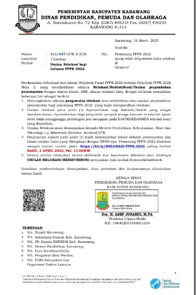 Sebagian Tupoksi Dari Kasubag Umum Dan Kepegawaian Disdikpora Karawang Di “RAMPOK” Oleh Kasie Guru Dan Tenaga Kependidikan