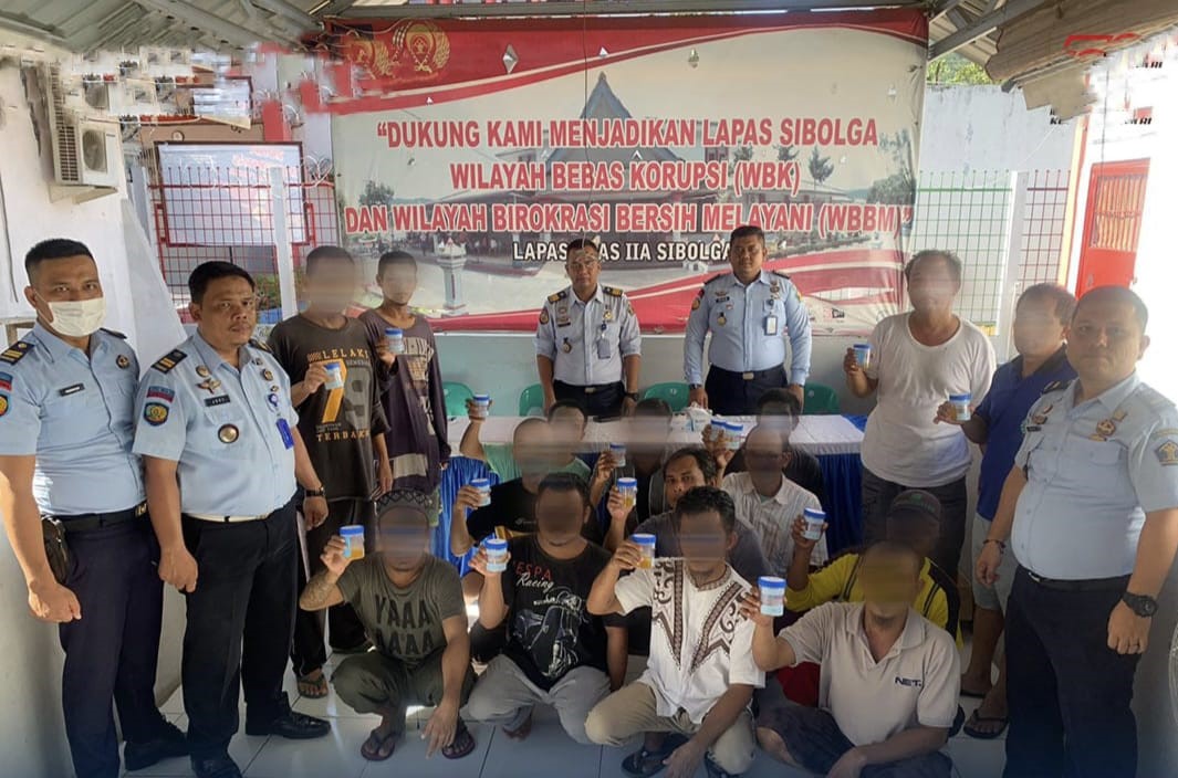Lapas Kelas IIA Sibolga Rutin Giat Test Urine dan Pastikan Wbp Bersih dari Narkoba