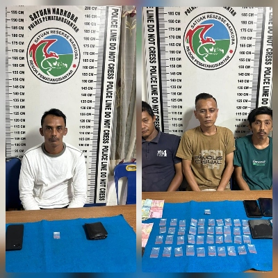 SATRESNARKOBA POLRES PEMATANG SIANTAR AMANKAN 4 Â PENGEDAR DAN 40 PAKET SHABU-SHABU