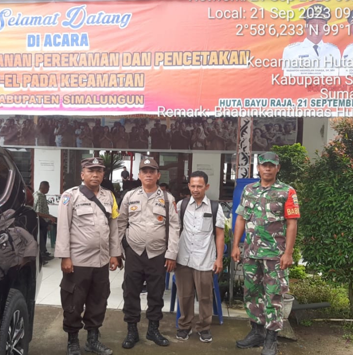 Kapolsek Tanah Jawa Dampingi Bupati Simalungun di Acara Launching Perekaman dan Pencetakan KTP EL di Hutabayuraja