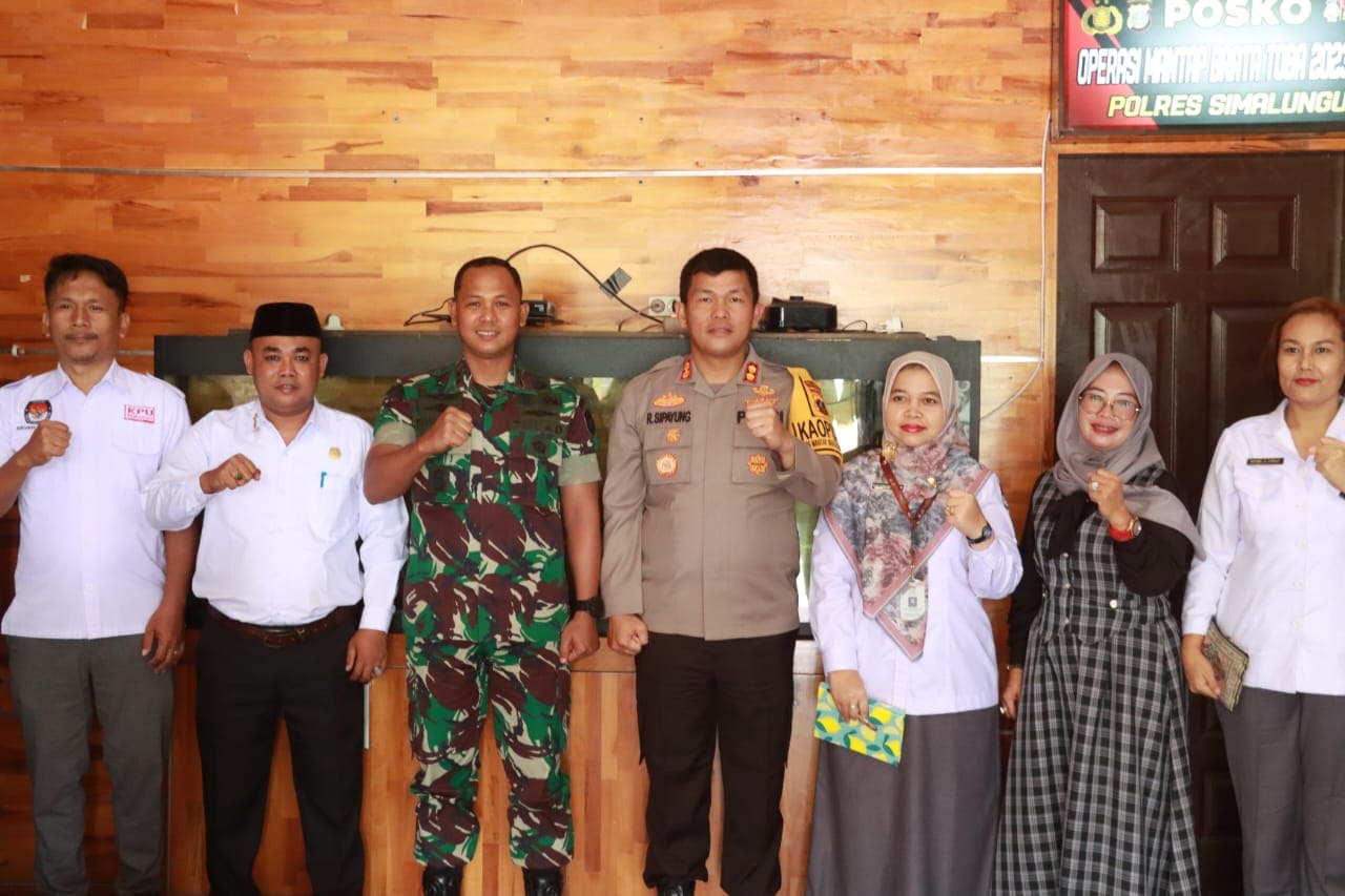 Kapolres Bersama Dandim Simalungun Terima Audensi KPU Simalungun, Membahas Persiapan Pemilu 2024