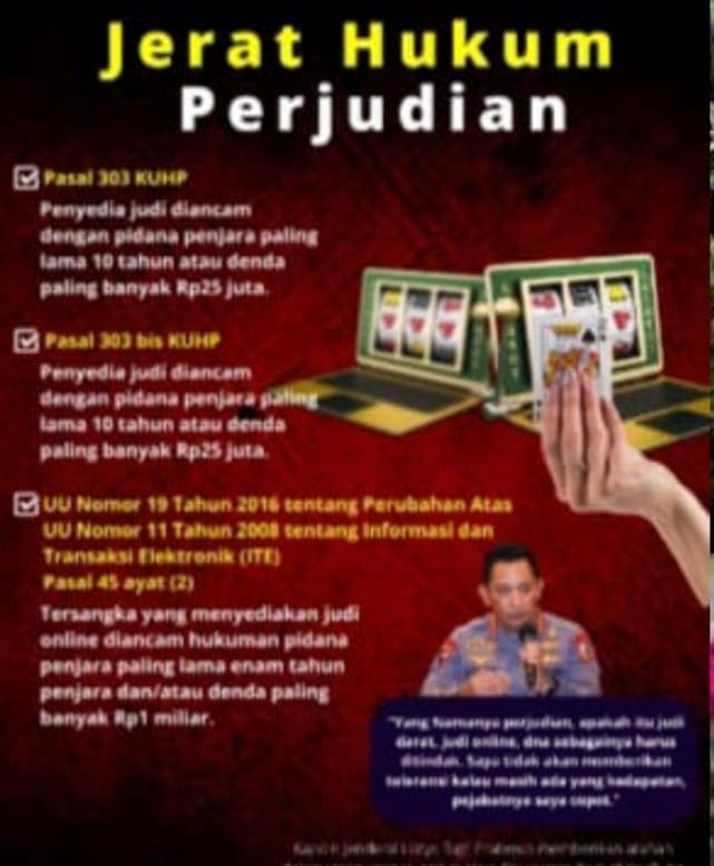 Sesuai Intruksi Kapolri Listyo Sigit Prabowo Berantas Segala Bentuk Perjudian