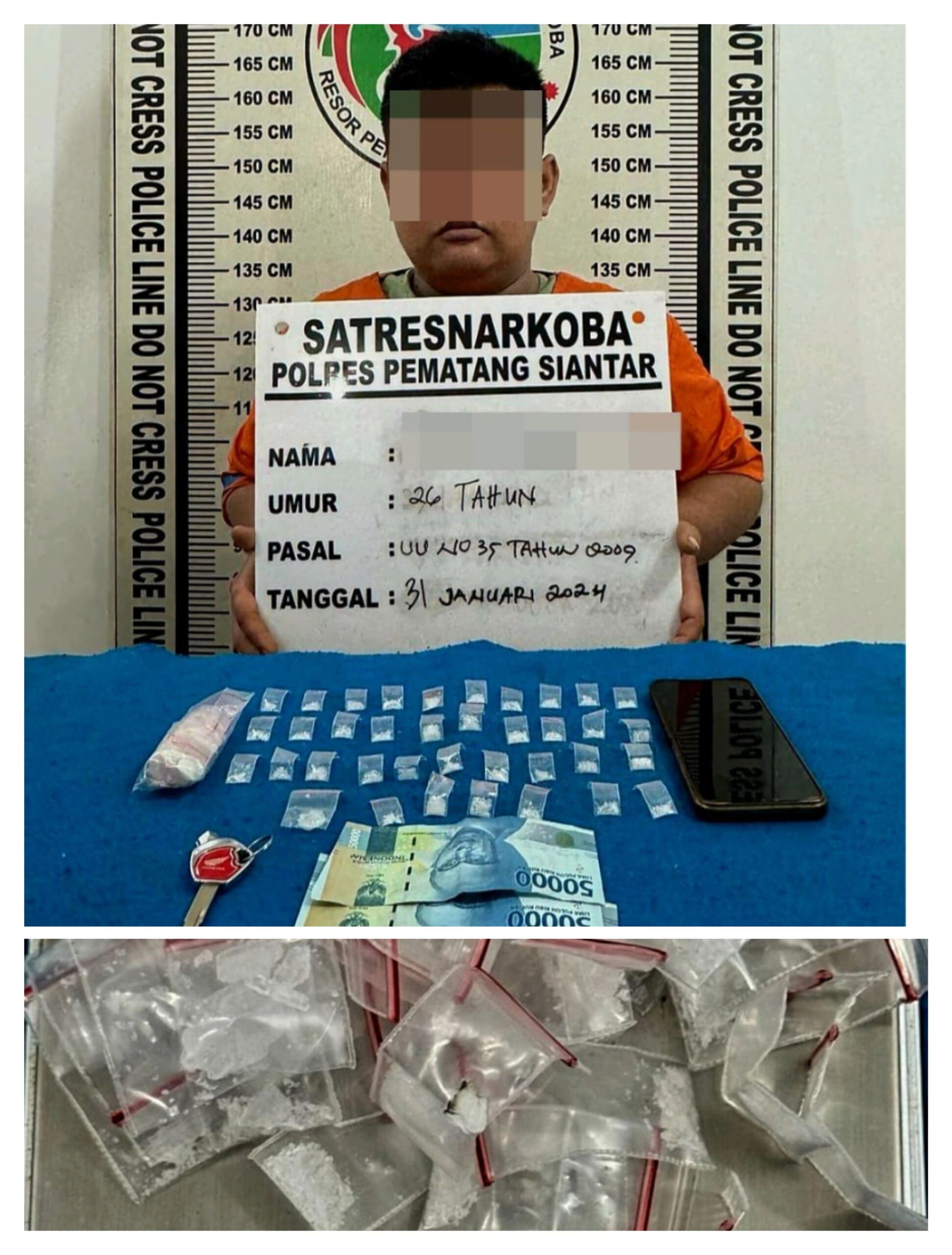 Satres Narkoba Polres Pematangsiantar Geledah Tempat Kediaman (RB) Tersangka Pemilik 37 Paket Sabu