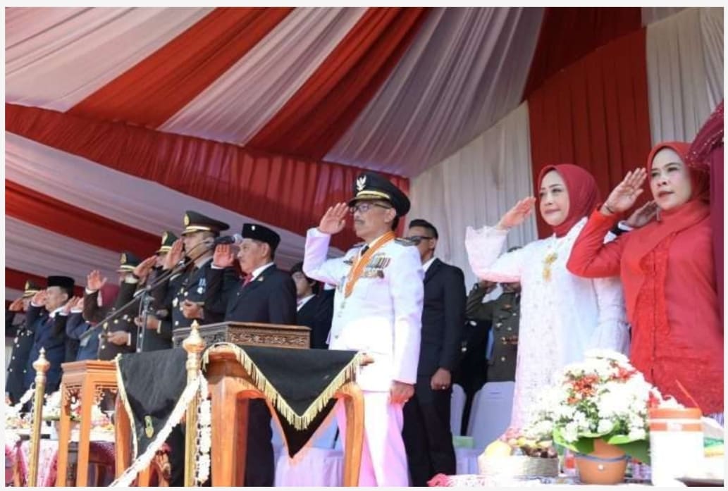 Upacara Detik-Detik Proklamasi HUT Kemerdekaan RI Ke-79 di Kabupaten Kuningan Berjalan dengan Khidmad