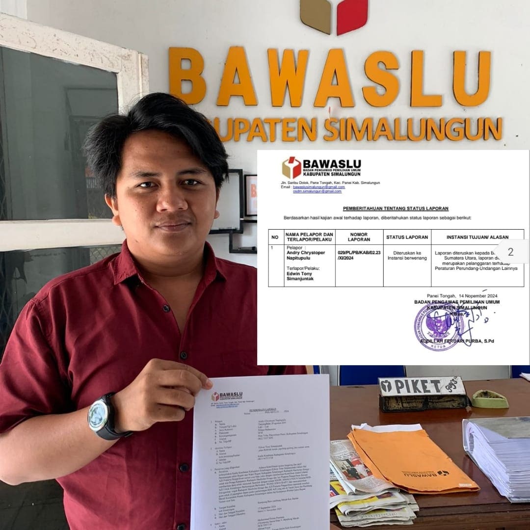 Sayembara MPC Pemuda Pancasila Laporkan ASN Tidak Netral, KADIS KESEHATAN Di Laporkan Masyarakat Ke Bawaslu Simalungun