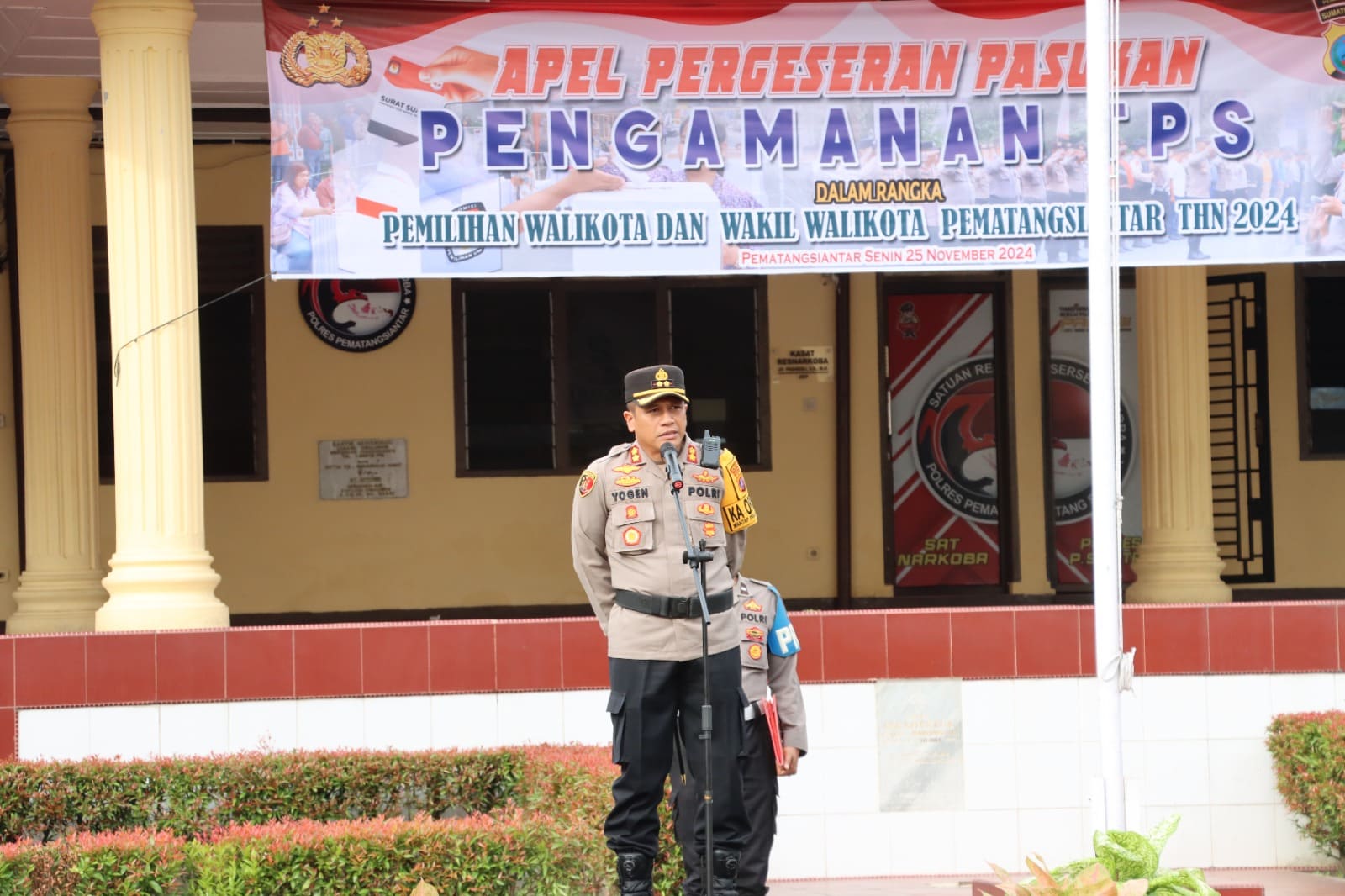 150 Personel Polres Pematangsiantar Siap Kawal 411 TPS
