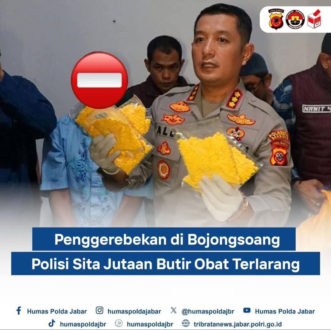 Poilsi Menggrebek Sebuah Rumah yang Diduga digunakan Tempat Penyimpanan Obat Keras Terlarang