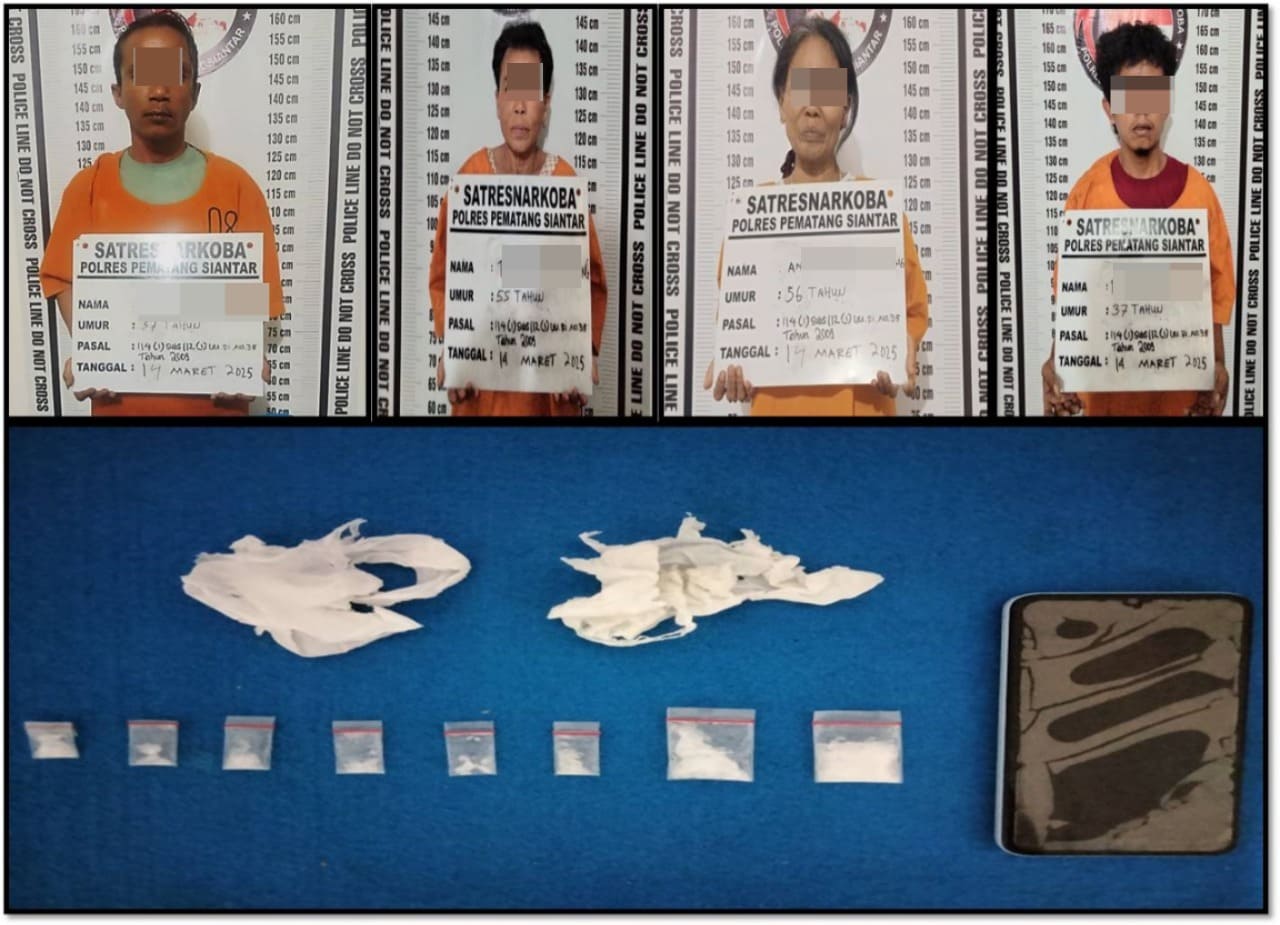 Empat Komplotan Peredaran Narkoba Berhasil Di Ringkus Polres Pematangsiantar Amanakan 8 paket Sabu