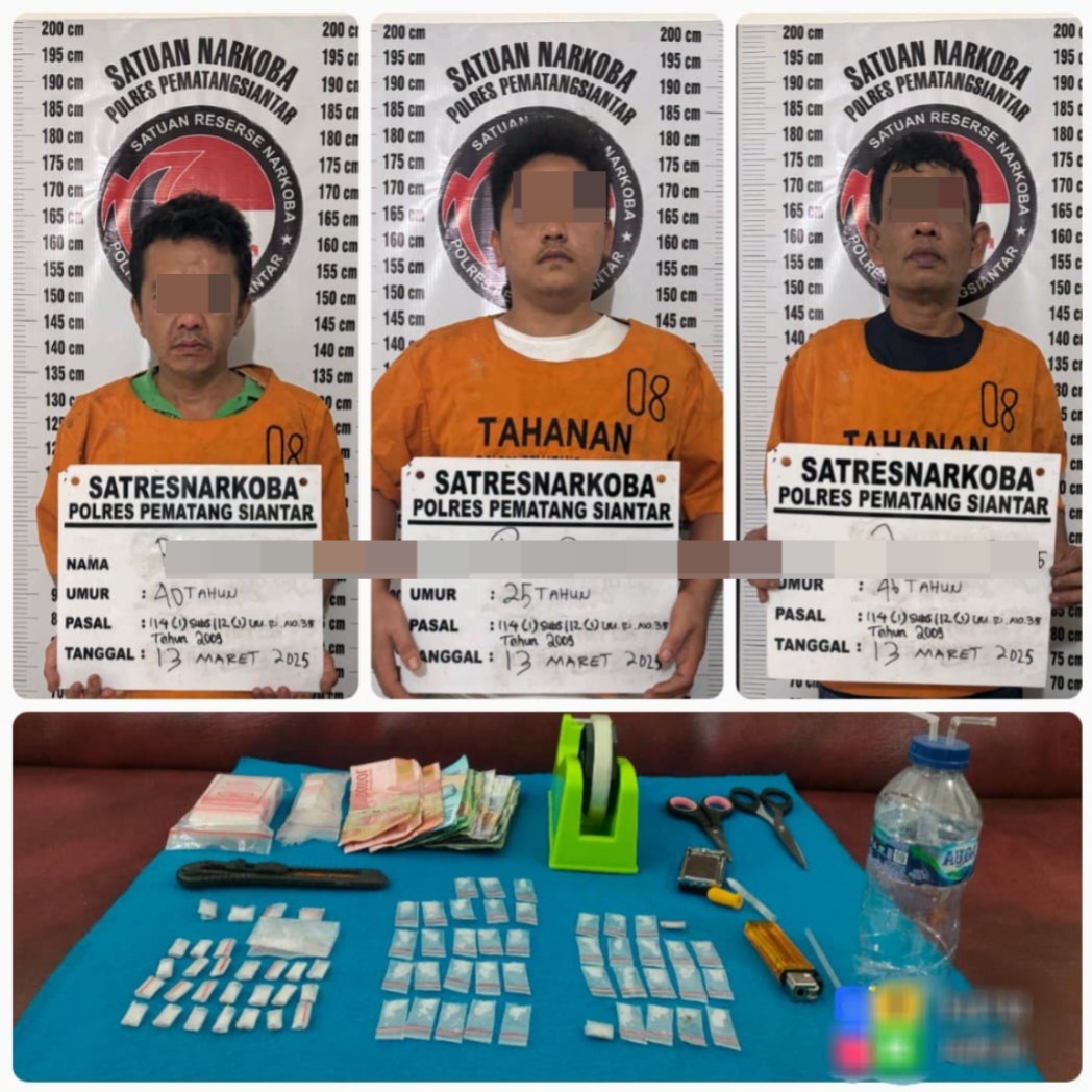 Lagi Asyik Paketin Sabu, Personel Sat Resnarkoba Polres Pematangsiantar Berhasil Tangkap Tiga Pengedar