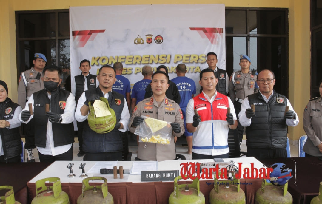 Polres Purwakarta Tangkap Tiga Pengoplos Gas Merugikan Negara