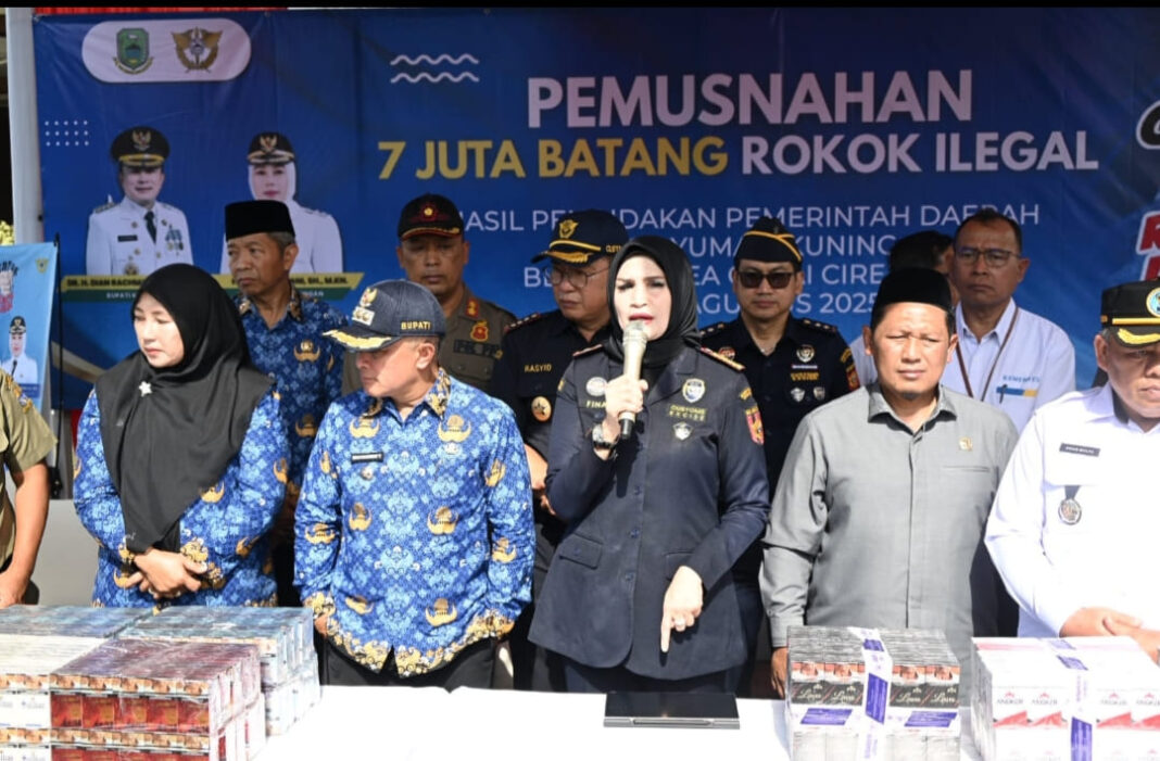 Pemkab Kuningan bersama Bea Cukai Musnahkan 7 Juta Batang Rokok Ilegal