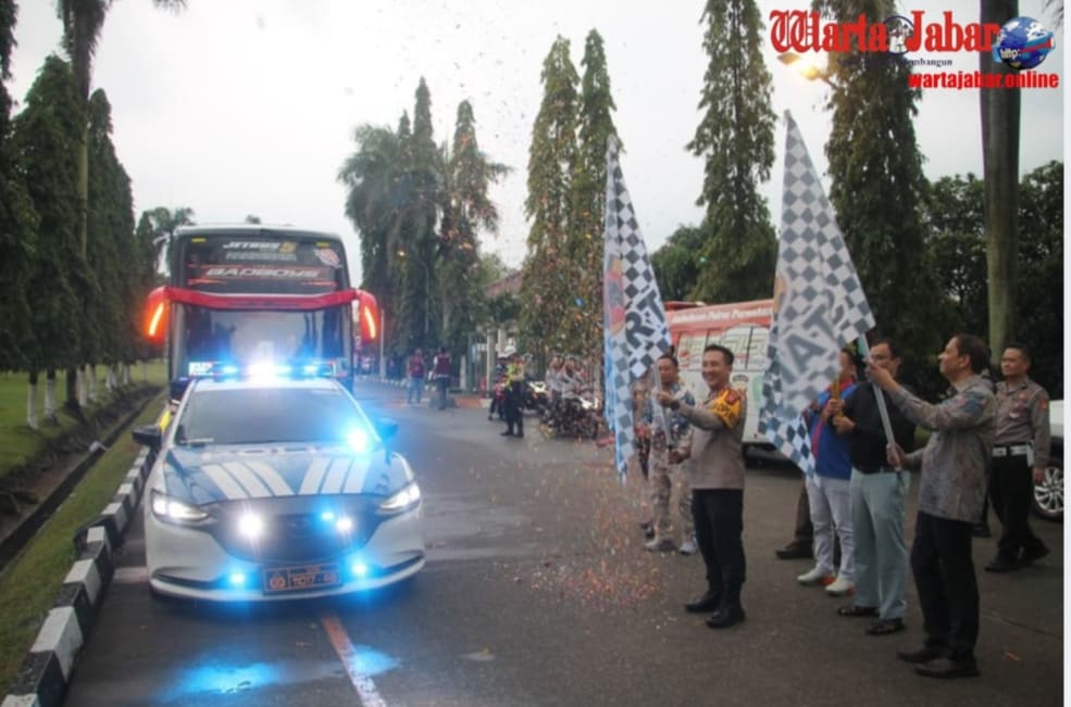 538 Pemudik Diberangkatkan Gratis, Polres Purwakarta dan Indorama Wujudkan Mudik Aman dan Bahagia