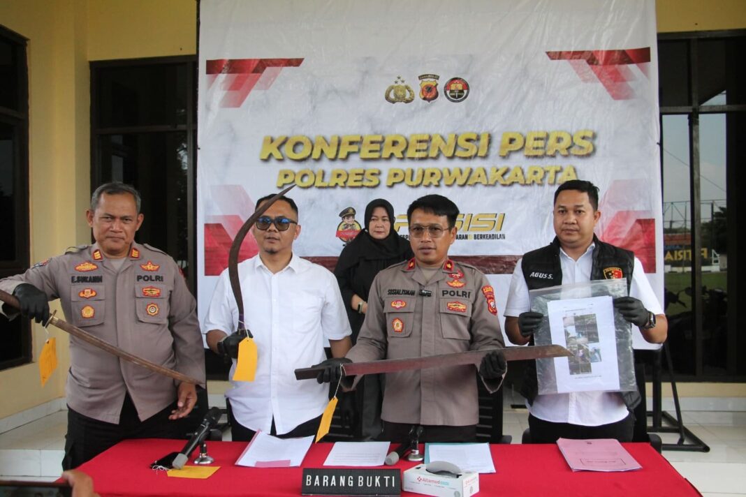 Gerak Cepat Satreskrim Polres Purwakarta Ringkus Pelaku Tawuran, Senjata Tajam Disita