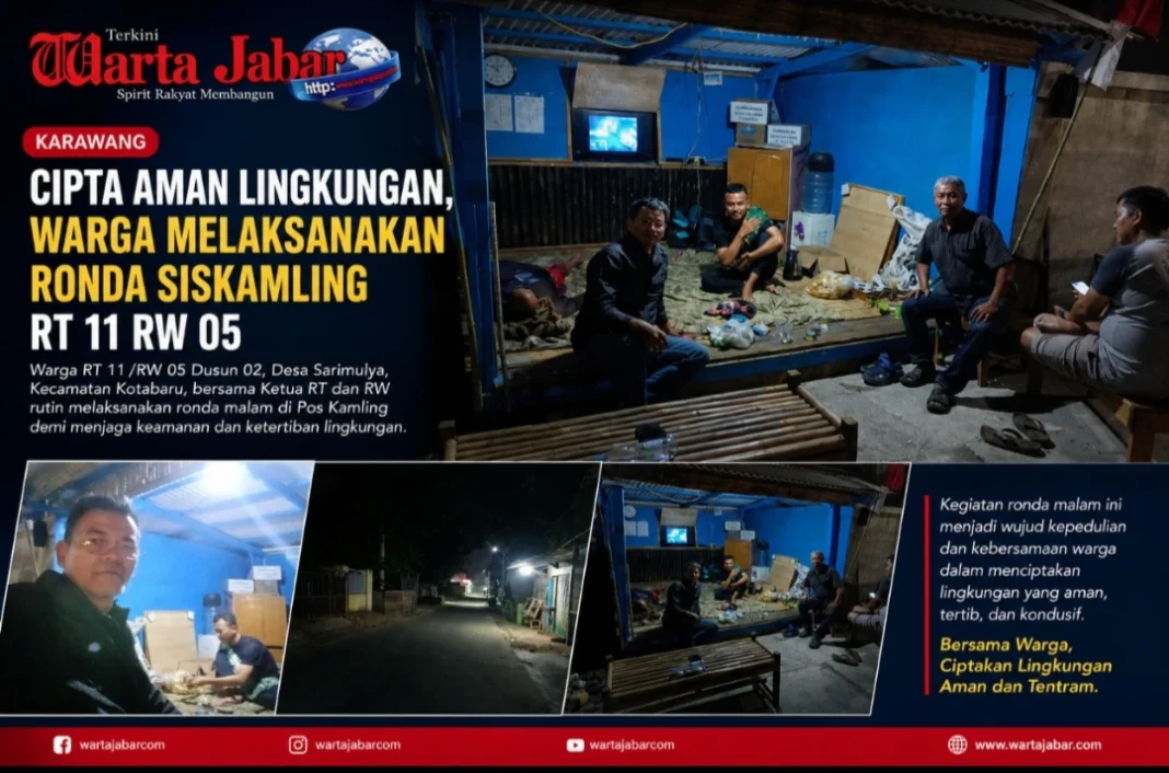 Ciptakan Rasa Aman, Warga RT 11/RW 05 Dusun 02 Sarimulya Kompak Laksanakan Ronda Siskamling