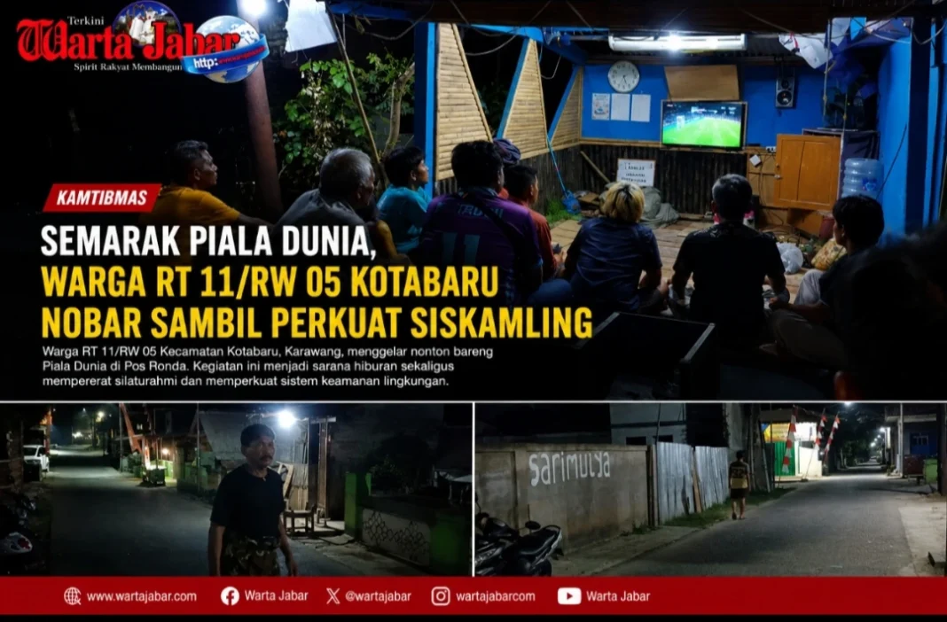 Semarak Piala Dunia, Warga RT 11/RW 05 Kotabaru Nobar Sambil Perkuat Siskamling