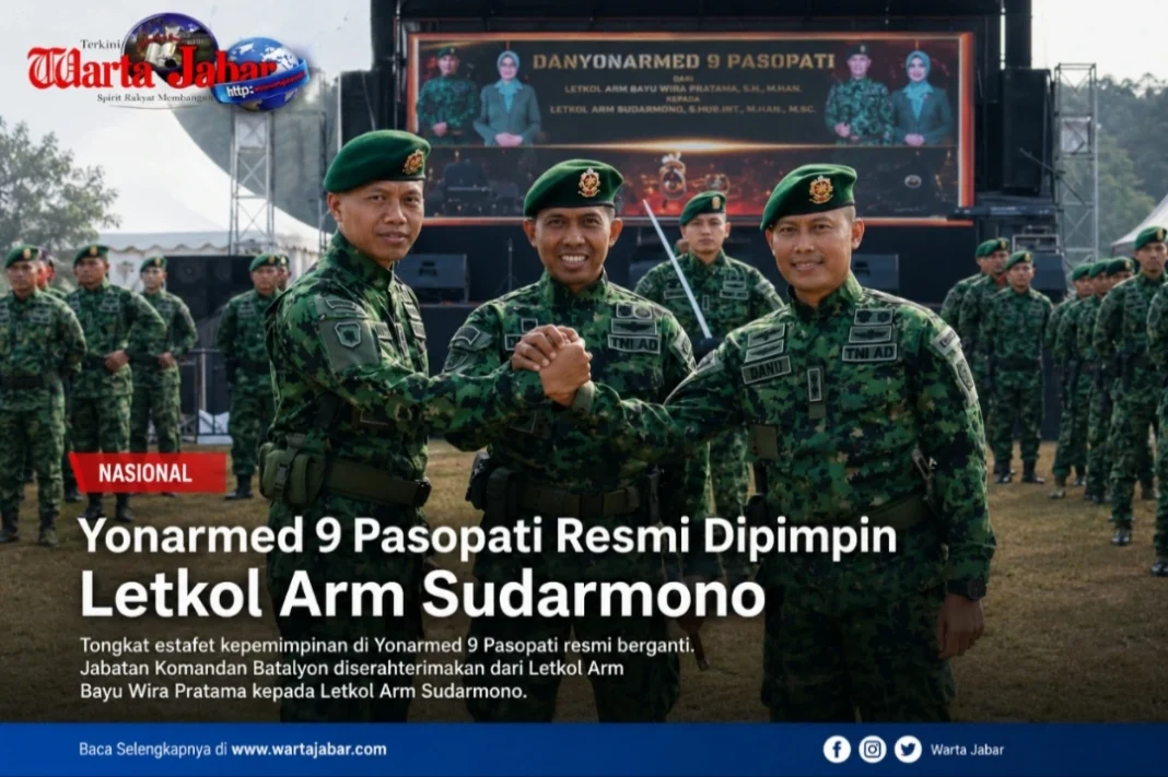 Yonarmed 9 Pasopati Resmi Dipimpin Letkol Arm Sudarmono, Siap Perkuat Profesionalisme dan Kesiapan Operasional