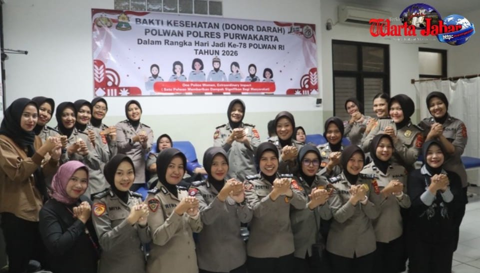 Sambut Hari Jadi ke-78 Polwan, Polwan Polres Purwakarta Gelar Bakti Kesehatan Donor Darah