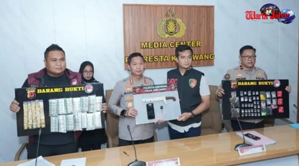 Polresta Karawang Bongkar Peredaran Narkoba, 1 Kg Sabu dan Puluhan Ribu Obat Keras Disita
